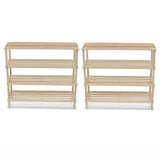 Vidaxl shoe racks with 4 shelves 2 pcs solid pinewood