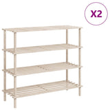 Racks de chaussures Vidaxl avec 4 étagères 2 PCS Solid Pinewood