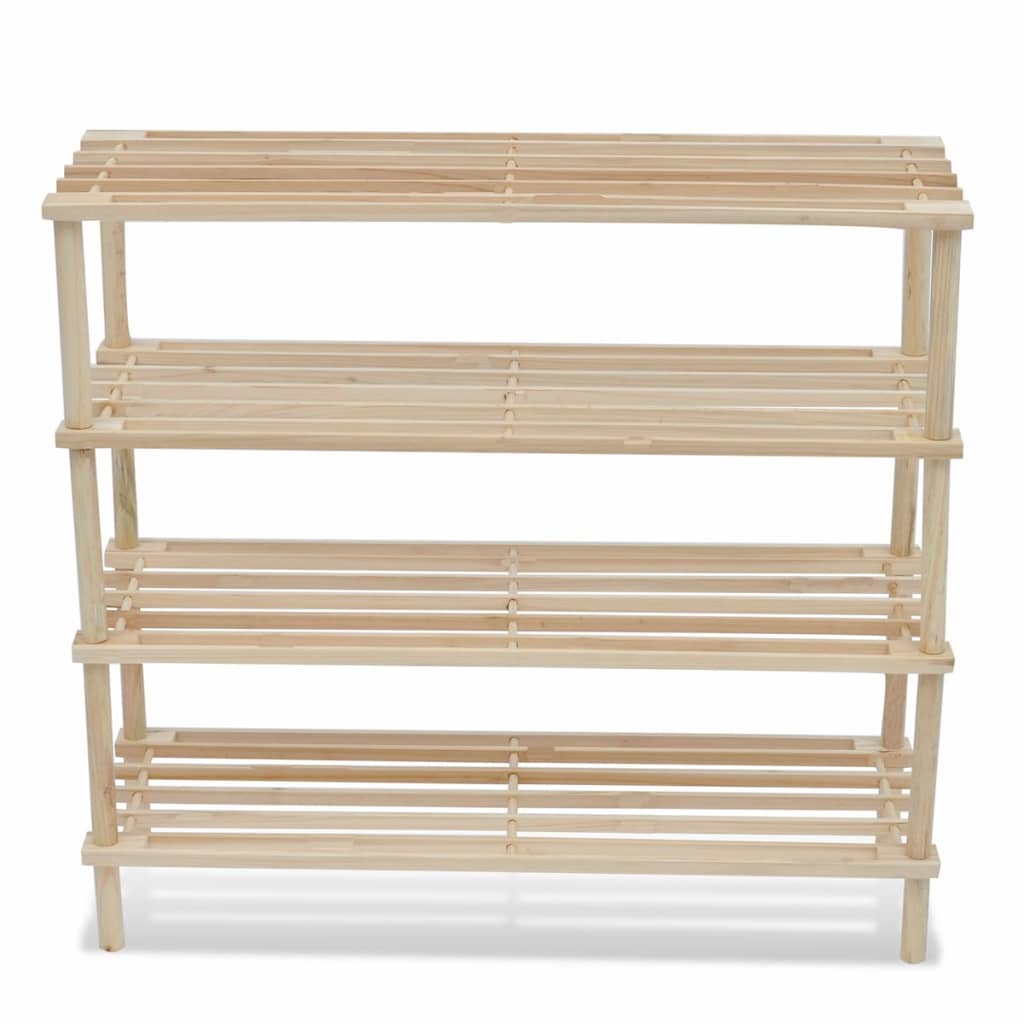 Vidaxl shoe racks with 4 shelves 2 pcs solid pinewood