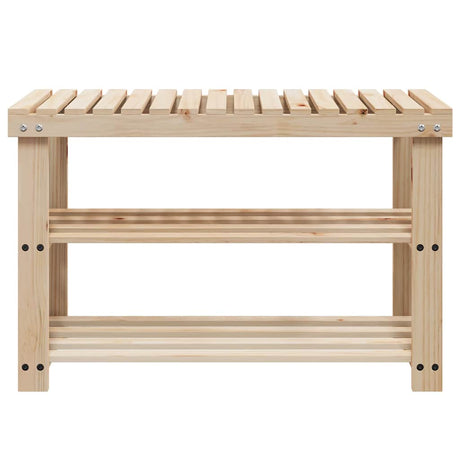 Rack à chaussures Vidaxl avec banc 2-en-1 en pin massif solide