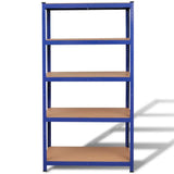Rack de stockage Vidaxl en acier à 5 couches et bleu en bois transformé