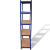 Rack de stockage Vidaxl en acier à 5 couches et bleu en bois transformé