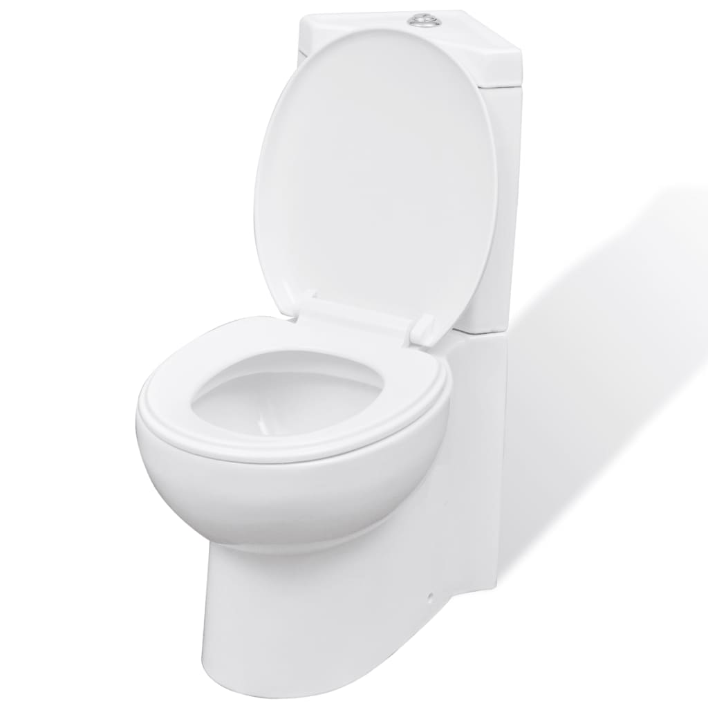 Vidaxl toilet hjørne model keramisk hvid