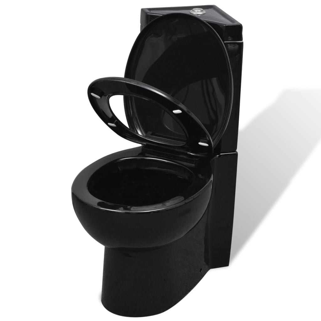 Vidaxl toilet hjørne model keramisk sort