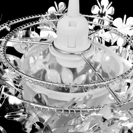 Chandelier Vidaxl avec paillettes sous forme de feuilles 21,5x30 cm argent