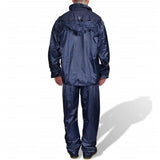 Vidaxl regenpak 2-delig met capuchon (heren marineblauw maat l)