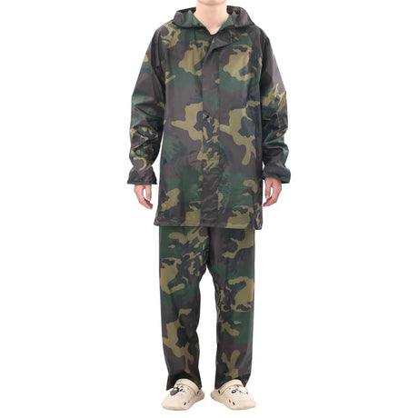 Vidaxl regenpak 2-delig met capuchon (heren camouflage maat xl)