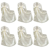 Crème de couverture de chaise de mariage Vidaxl (6 pièces)