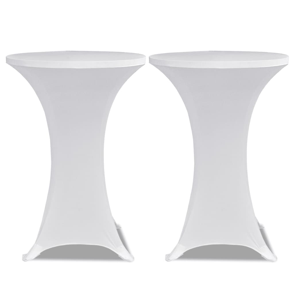 Vidaxl Stand Table Couvercle Stretch Ø80cm Blanc (2 pièces)
