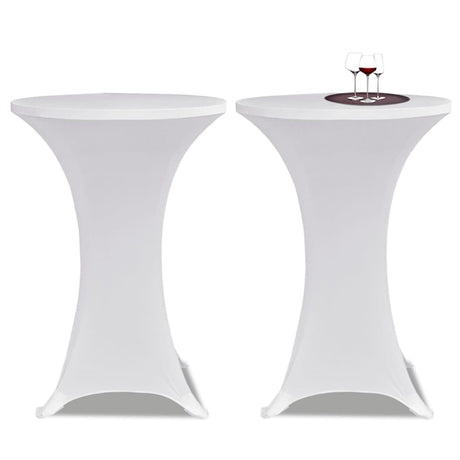 Vidaxl Stand Table Couvercle Stretch Ø80cm Blanc (2 pièces)