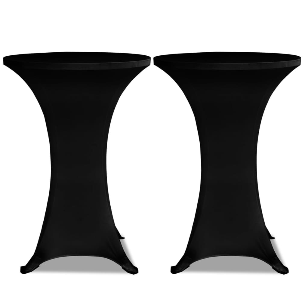 Vidaxl Stand Table Couvercle Stretch Ø60 cm noir (2 pièces)