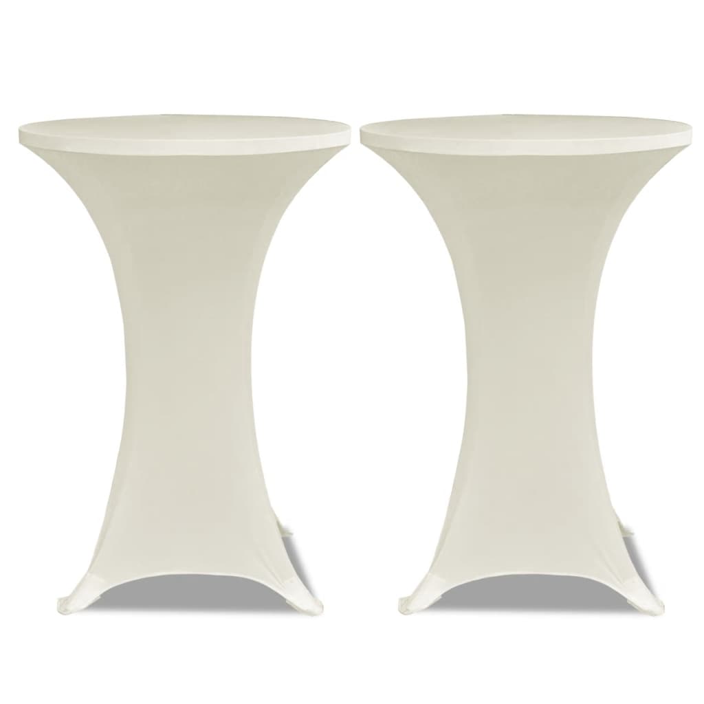 Vidaxl Stand Table Copertura Elastica Ø60 cm Crema (2 pezzi)