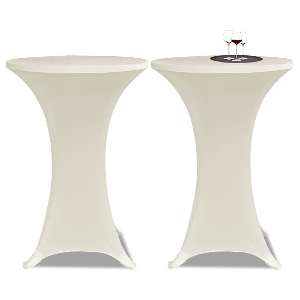 Vidaxl Stand Table Copertura Elastica Ø60 cm Crema (2 pezzi)