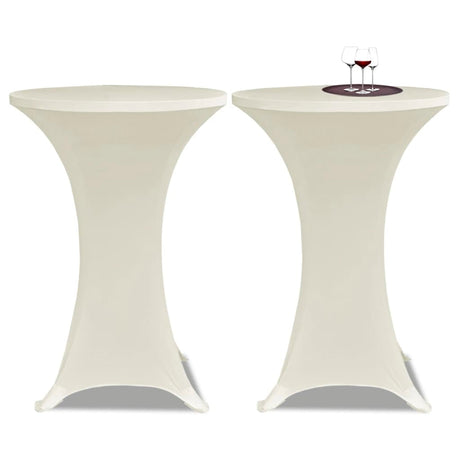 Couvre-table de support Vidaxl Stretch Ø70cm Cream (2 pièces)