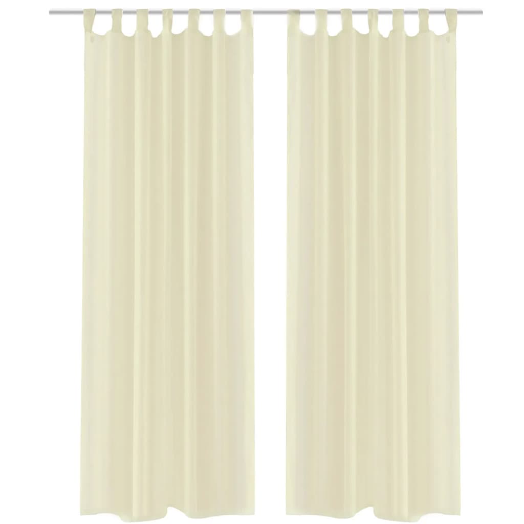 Vidaxl rideaux 2 St Translucent 140x225 cm Crème