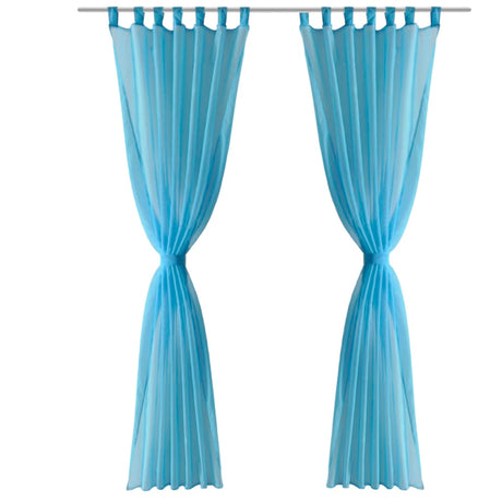 Vidaxl rideau turquoise 140x175 cm (2 pièces)
