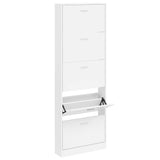 Vidaxl Shoe Cabinet Wood avec 5 compartiments de rangement blancs