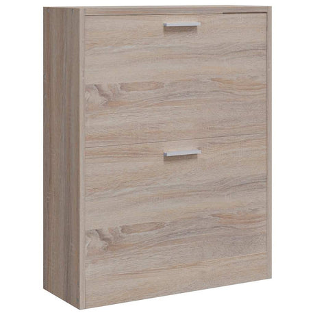 Armoire à chaussures Vidaxl avec 2 compartiments de bois de chêne
