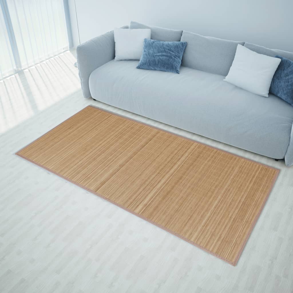Vidaxl tapis rectangulaire 120x180 cm brun de bambou