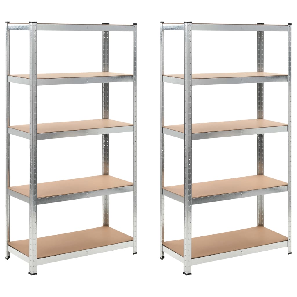 Vidaxl Storage Rack Silver Colored 2 PCS