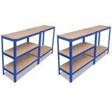 Racks de rangement vidaxl 2 st bleu