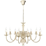 Vidaxl Chandelier White Metal 8 X E14 Lampade