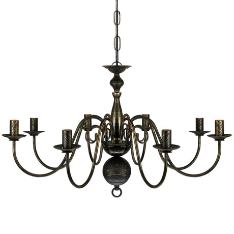 Vidaxl Chandelier Black Metal 8 x E14 Lampes
