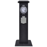 VidaXL Buitenstopcontact on column with time switch (black)