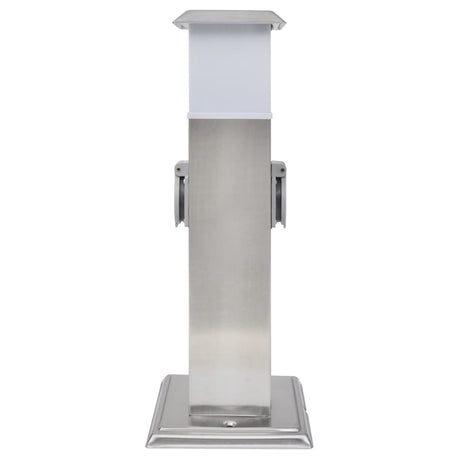 Vidaxl BuitenstopContact sur colonne avec lampe (acier inoxydable)