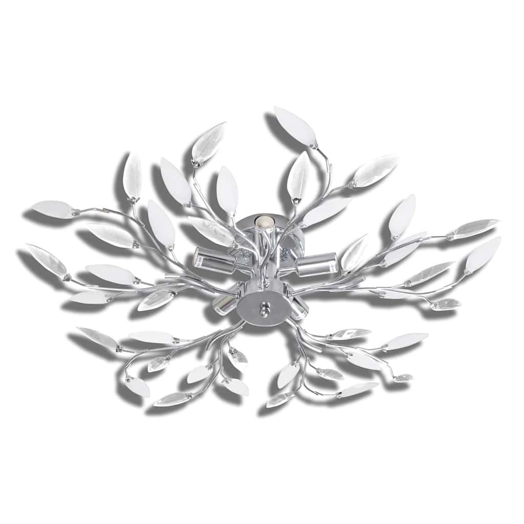 Vidaxl plafond avec feuilles de cristal de 3xe14 en acrylique