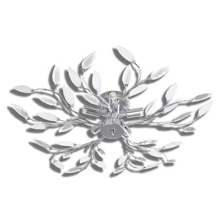 Vidaxl plafond avec feuilles de cristal de 3xe14 en acrylique