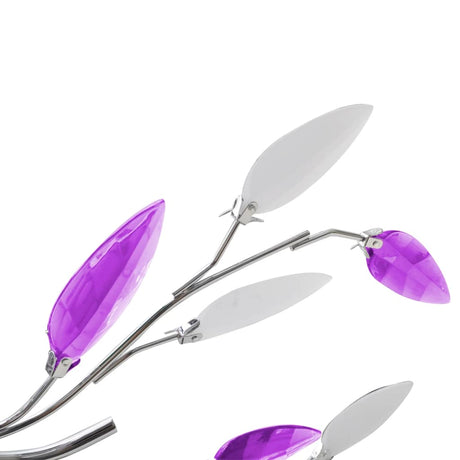 Lampe vidaxl avec des feuilles de cristal d'acrylique pour 5x e14 violet et blanc