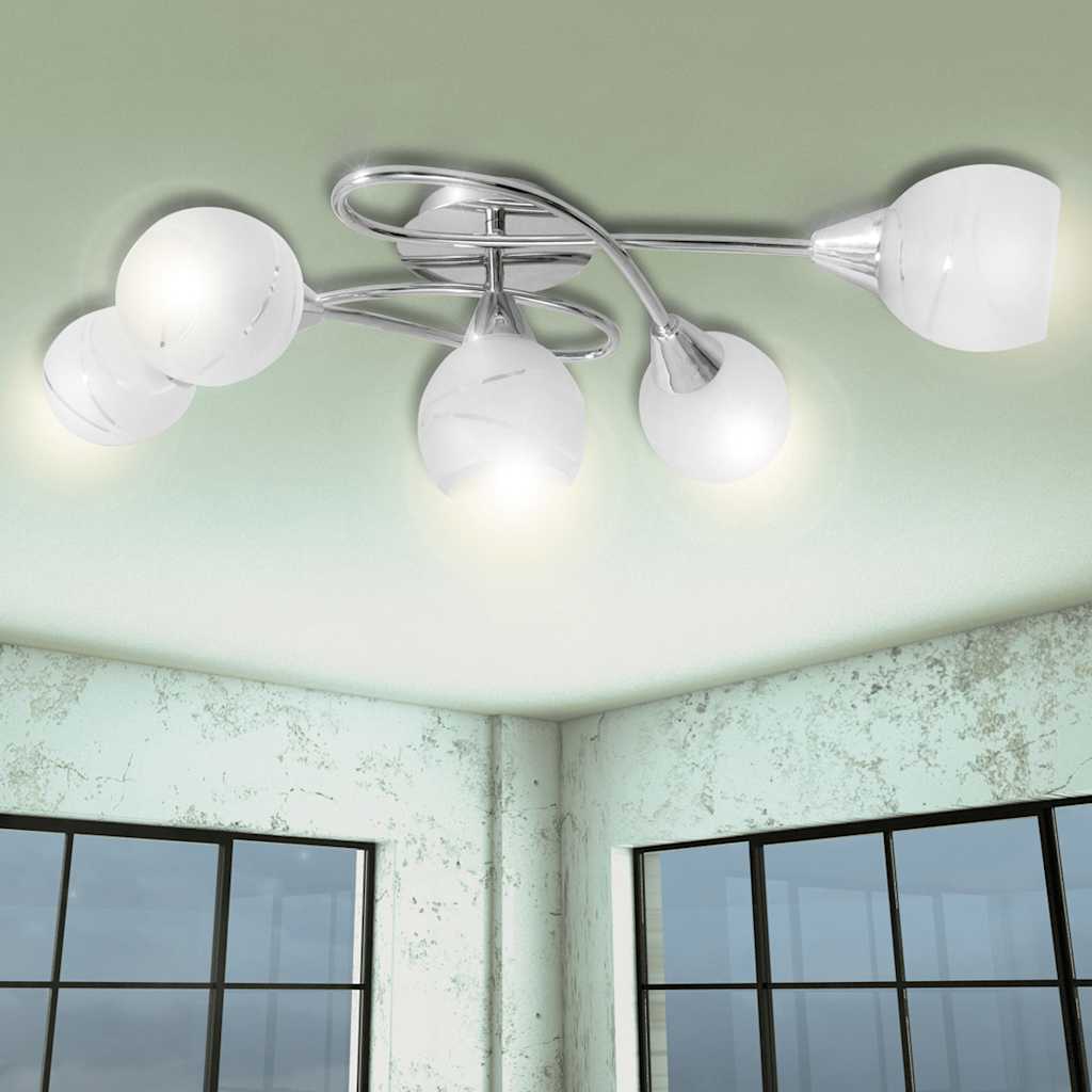 Lampe plafond Vidaxl avec boîtier en verre pour les lampes