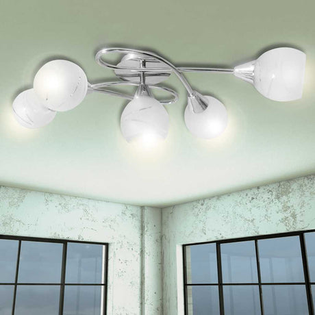 Lampe plafond Vidaxl avec boîtier en verre pour les lampes