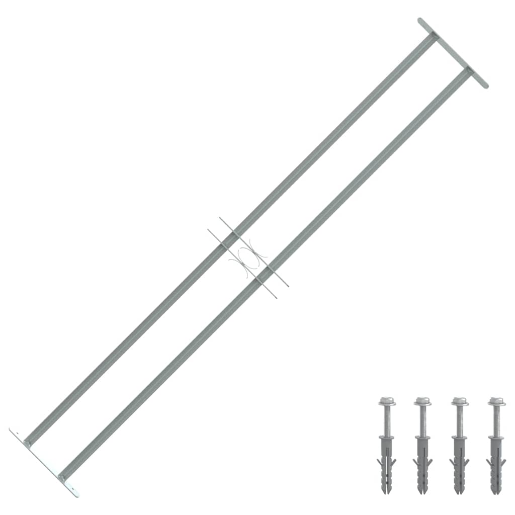 Protection de la fenêtre Vidaxl réglable avec 2 RODS CROSS-RODS 1000-1500 mm