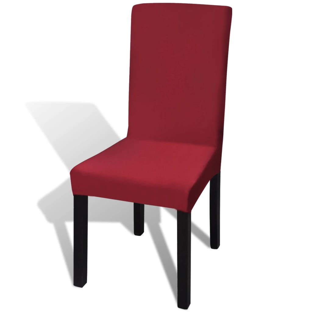 Vidaxl 6 St Chair Cover Stretch Straight Bordeaux