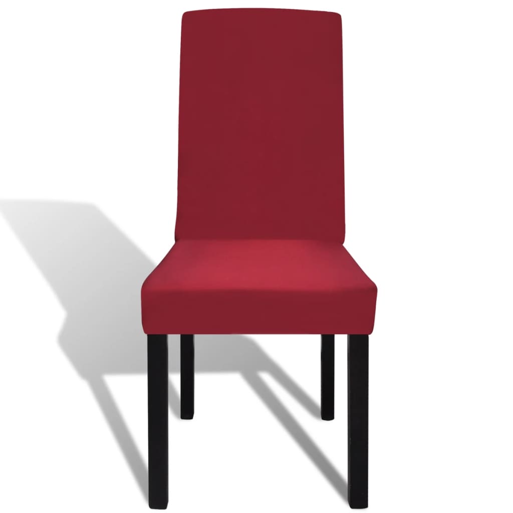 Vidaxl 6 St Chair Cover Stretch Straight Bordeaux