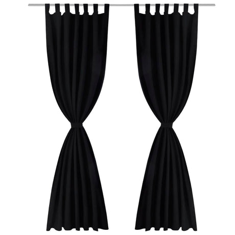 Vidaxl Micro-satin rideaux avec anneaux 140 x 245 cm 2 pièces (noir)