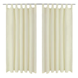 Vidaxl rideaux micro-satin avec anneaux 140 x 175 cm 2 pièces (crème)