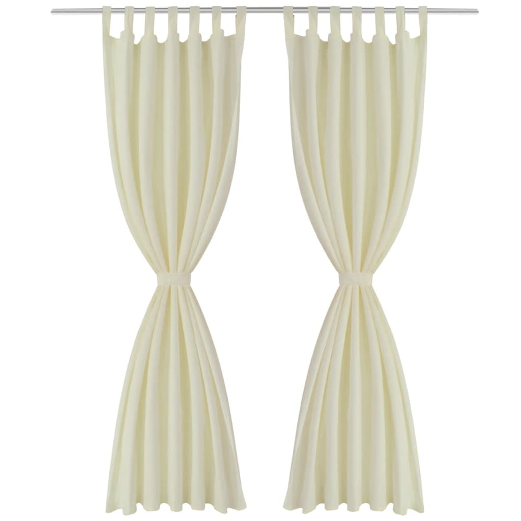 Vidaxl rideaux micro-satin avec anneaux 140 x 175 cm 2 pièces (crème)