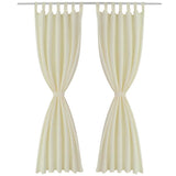 Vidaxl rideaux micro-satin avec anneaux 140 x 175 cm 2 pièces (crème)