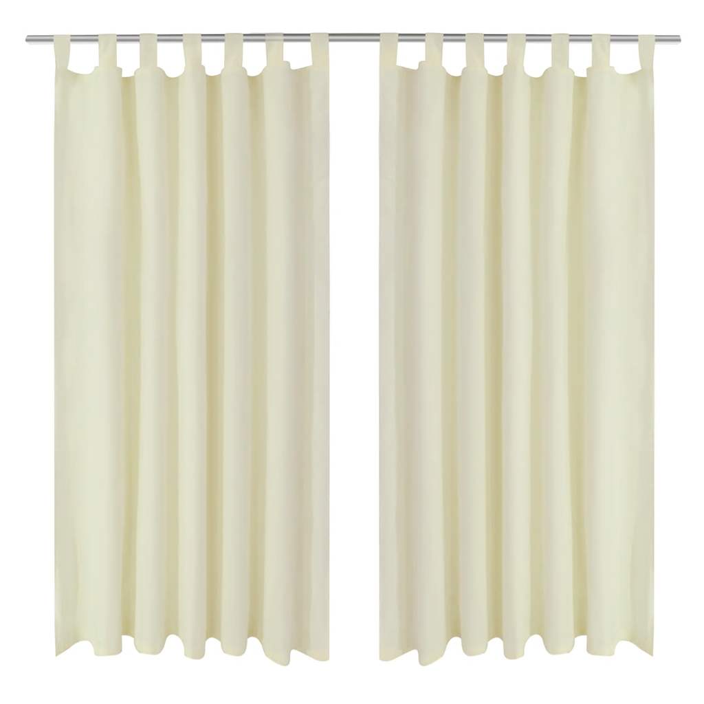 VidaXL rideaux micro satin avec anneaux 140 x 225 cm 2 pièces (crème)