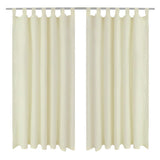 VidaXL rideaux micro satin avec anneaux 140 x 225 cm 2 pièces (crème)