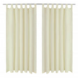 VidaXL rideaux micro satin avec anneaux 140 x 225 cm 2 pièces (crème)
