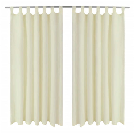 VidaXL rideaux micro satin avec anneaux 140 x 225 cm 2 pièces (crème)
