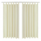 Cortinas de micro-satina Vidaxl con anillos 140 x 225 cm 2 piezas (crema)