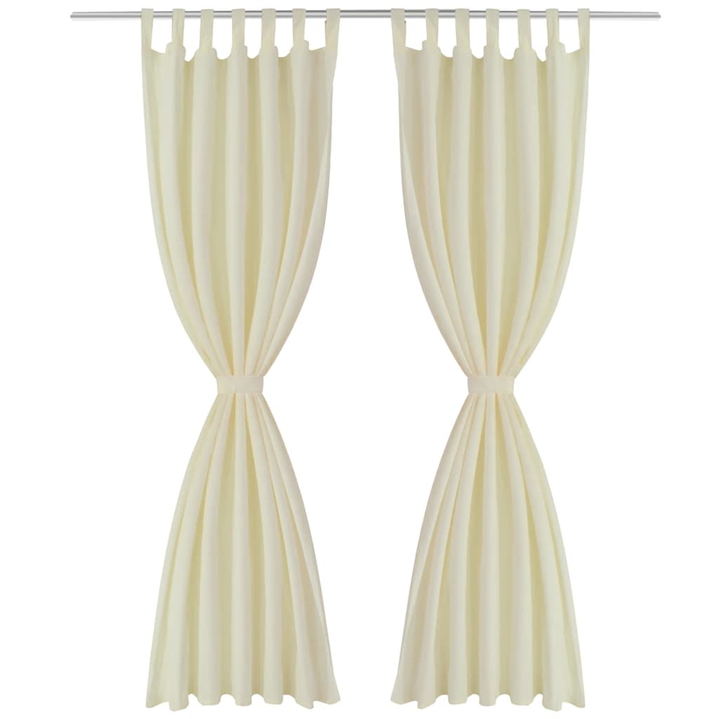 VidaXL rideaux micro satin avec anneaux 140 x 225 cm 2 pièces (crème)