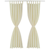 VidaXL rideaux micro satin avec anneaux 140 x 225 cm 2 pièces (crème)