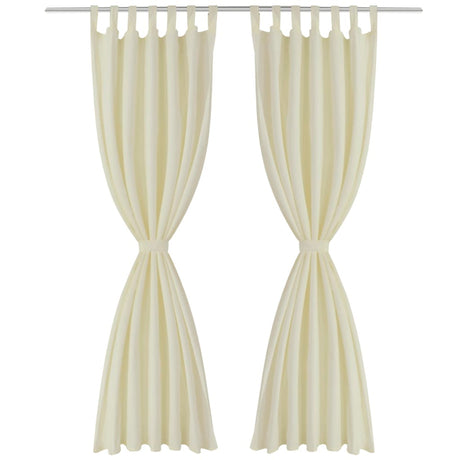 VidaXL rideaux micro satin avec anneaux 140 x 225 cm 2 pièces (crème)