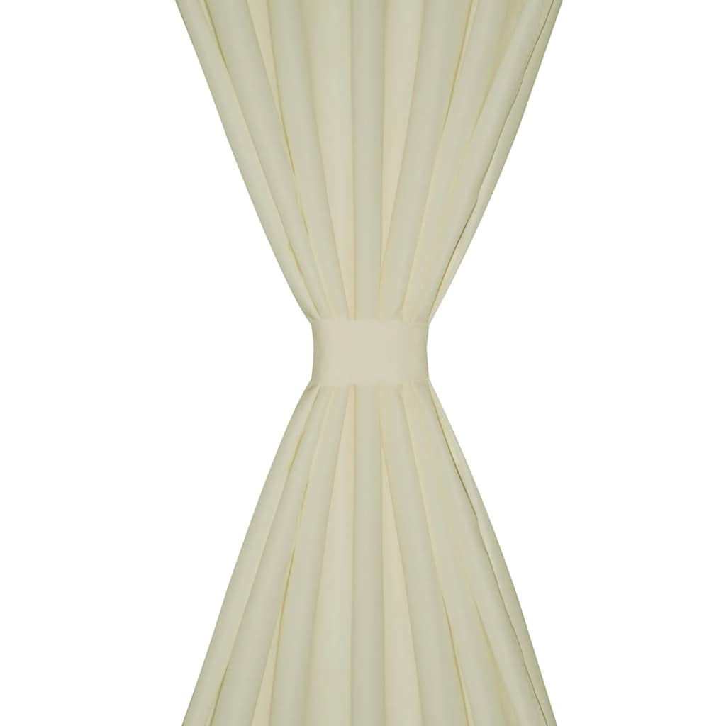 VidaXL rideaux micro satin avec anneaux 140 x 225 cm 2 pièces (crème)